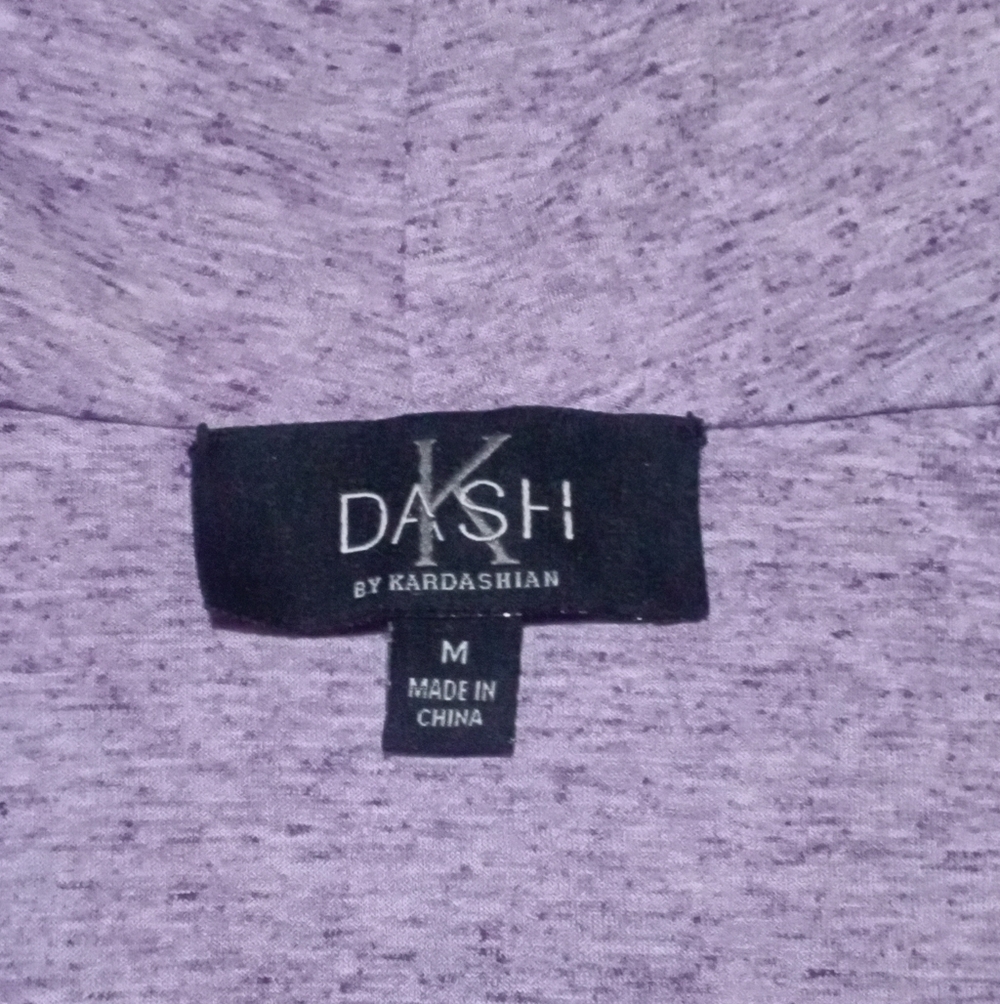 DASH by Kardashian Lavender Marled Drape Front Cardigan - Picture 4 of 8